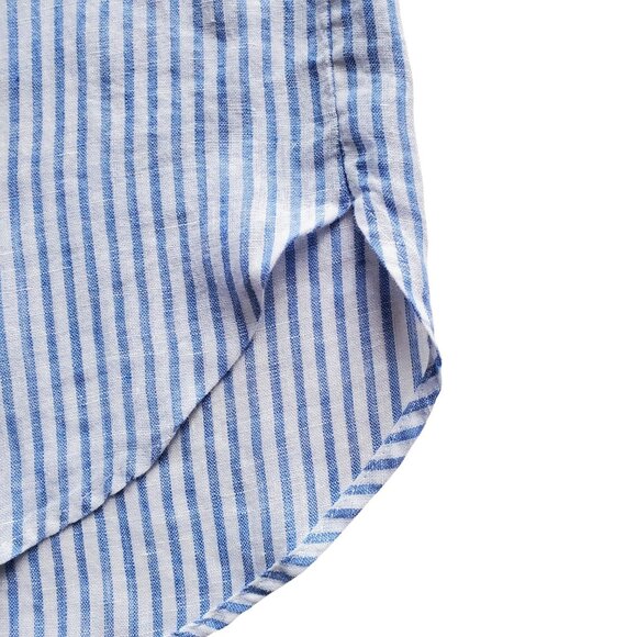 H&M 100% Linen Button Down Long Sleeve Shirt Periwinkle Blue and White Size XS - Picture 8 of 16